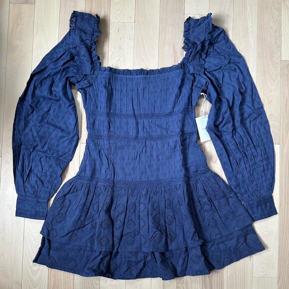 Tularosa ‘Renee’ Mini Dress – Romantic Navy Cotton, NWT, Size L - Picture 2 of 8